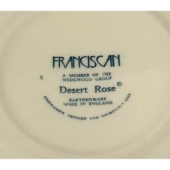 (2) Franciscan‎ Wedgwood Desert Rose 6" Bowls Made in England - Picture 3 of 6